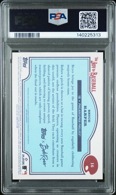 Graded 2025 Topps x Bob Ross Bryce Harper #16 Baseball Card PSA 10 Gem Mint - Golden Apple Comics