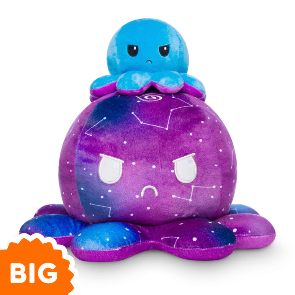 TeeTurtle Big Reversible Octopus: Blue Gradient + Galaxy (Big)