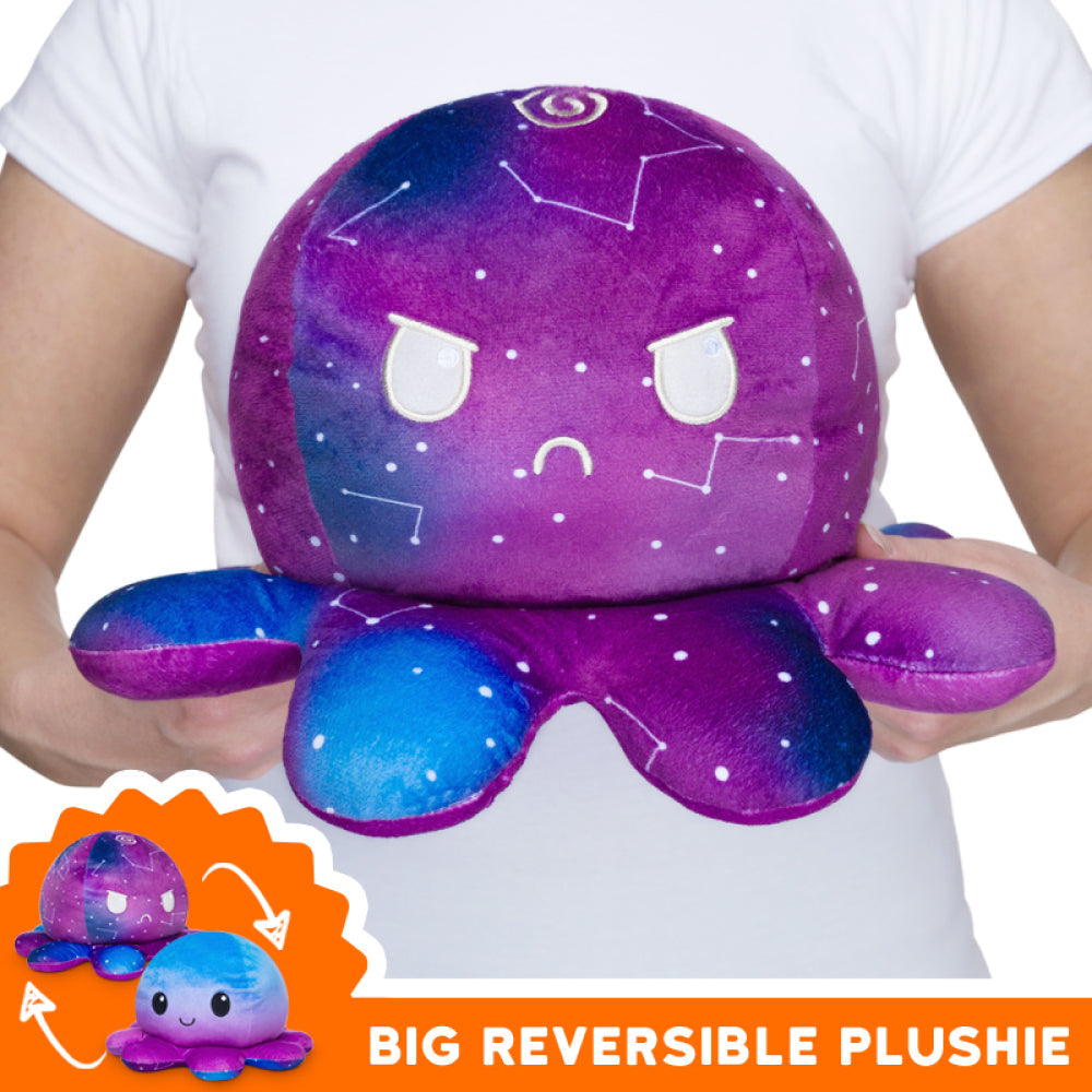 TeeTurtle Big Reversible Octopus: Blue Gradient + Galaxy (Big)