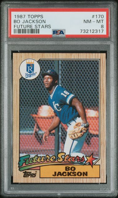 Graded 1987 Topps Bo Jackson #170 Rookie RC Baseball Card PSA 8 NM-MT