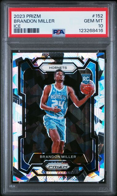 Graded 2023 Panini Prizm Brandon Miller #152 Ice Rookie RC Basketball Card PSA 10 Gem Mint