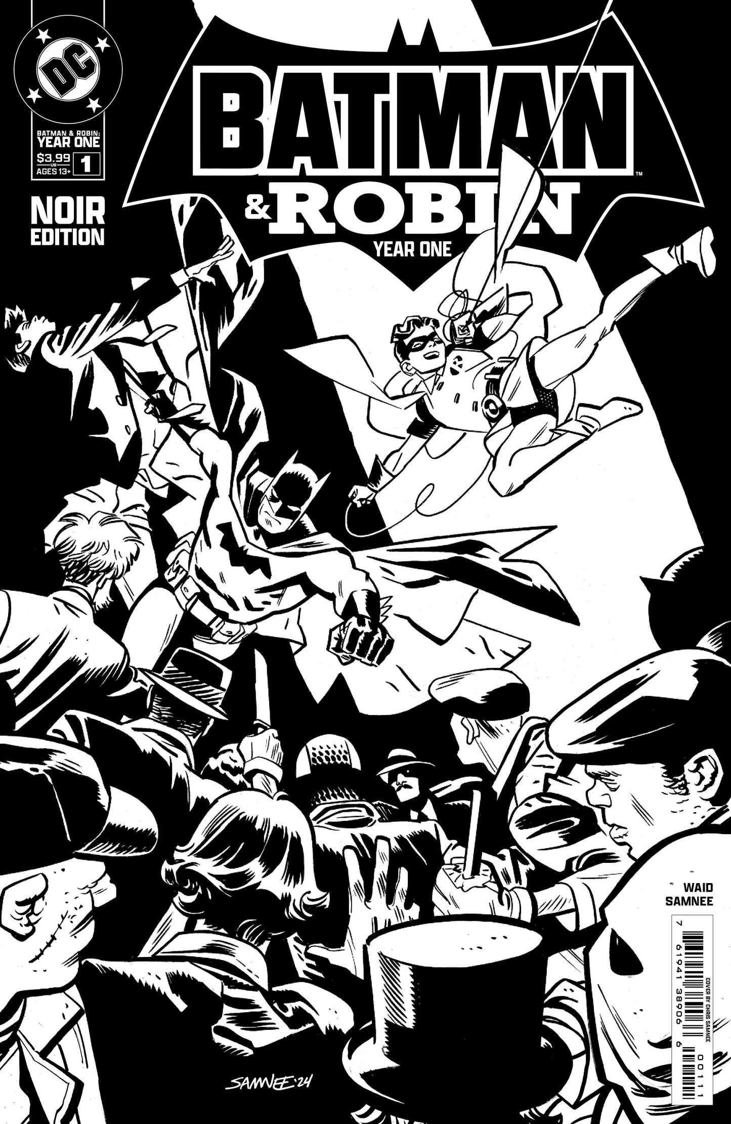 Batman And Robin Year One #1 (Of 12) Noir Edition Chris Samnee Variant (11/20/2024) Dc