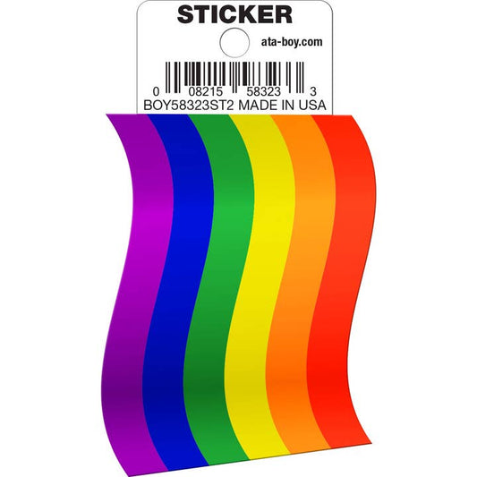 Pride Rainbow Flag Die Cut Vinyl Sticker - 3"