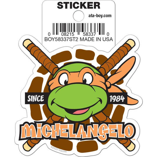 Teenage Mutant Ninja Turtles: Michelangelo Head Die Cut Vinyl Sticker - 3"