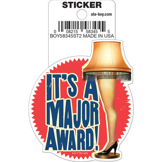 Christmas Story: It's A Major Award Die Cut Vinyl Sticker - 3"