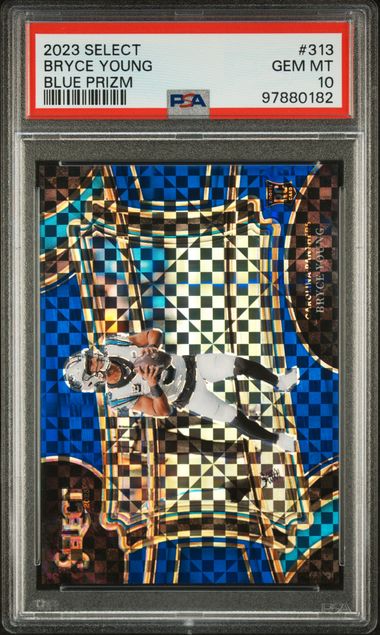 Graded 2023 Panini Select Bryce Young #313 /49 Blue Prizm Rookie RC Football Card PSA 10 Gem Mint - Golden Apple Comics