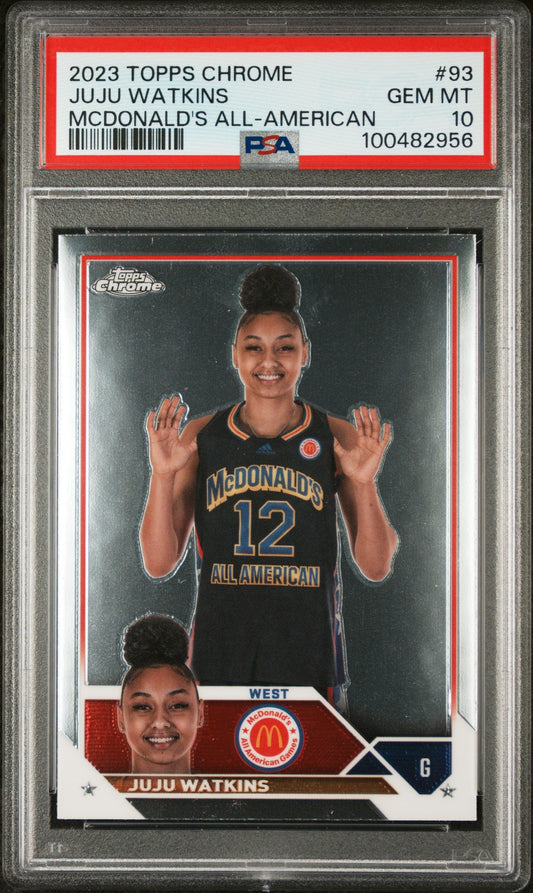Graded 2023 Topps Chrome JuJu Watkins #93 McDonalds All American Rookie RC Basketball Card PSA 10 Gem Mint