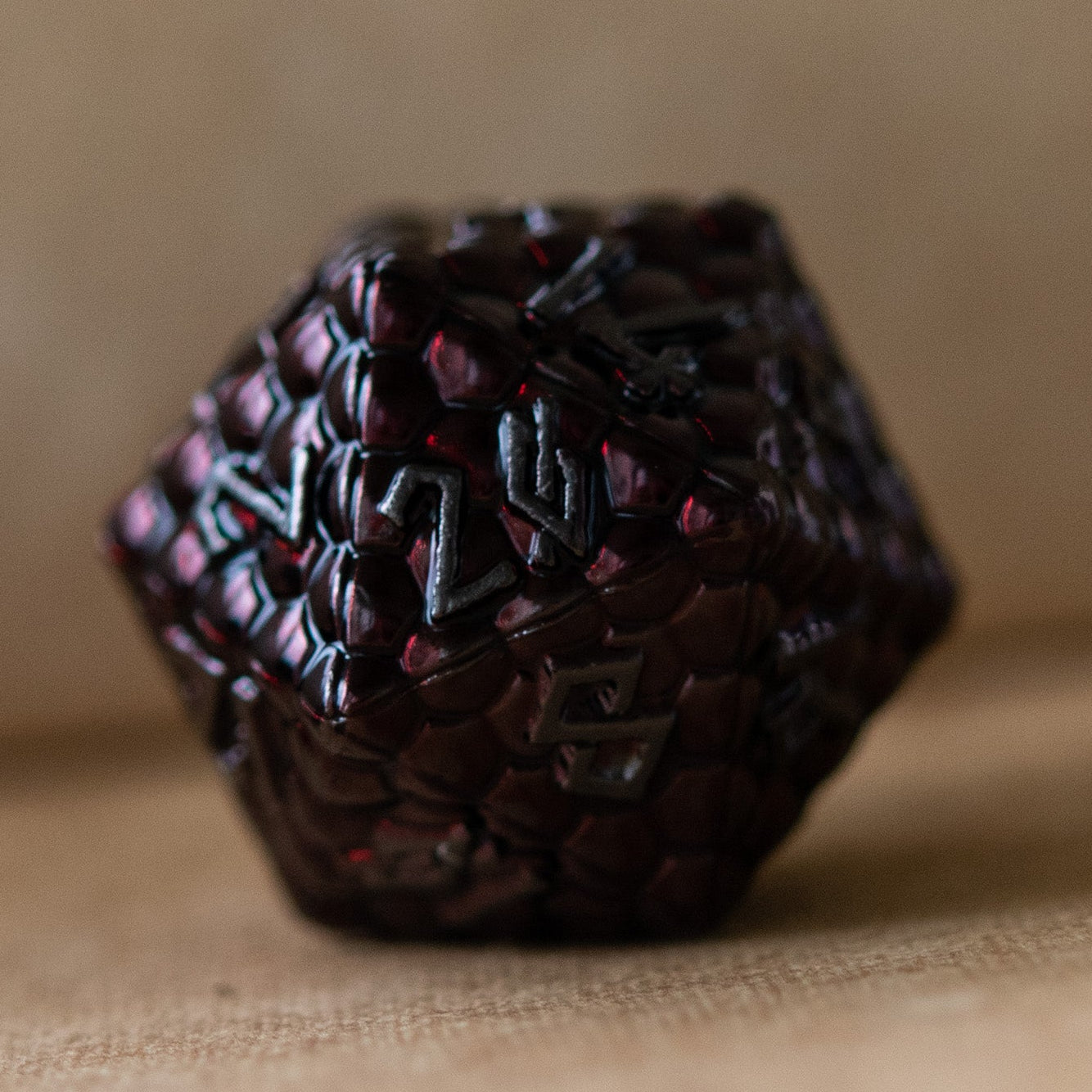 Blood Red Dragon's Egg Metal Dice Set
