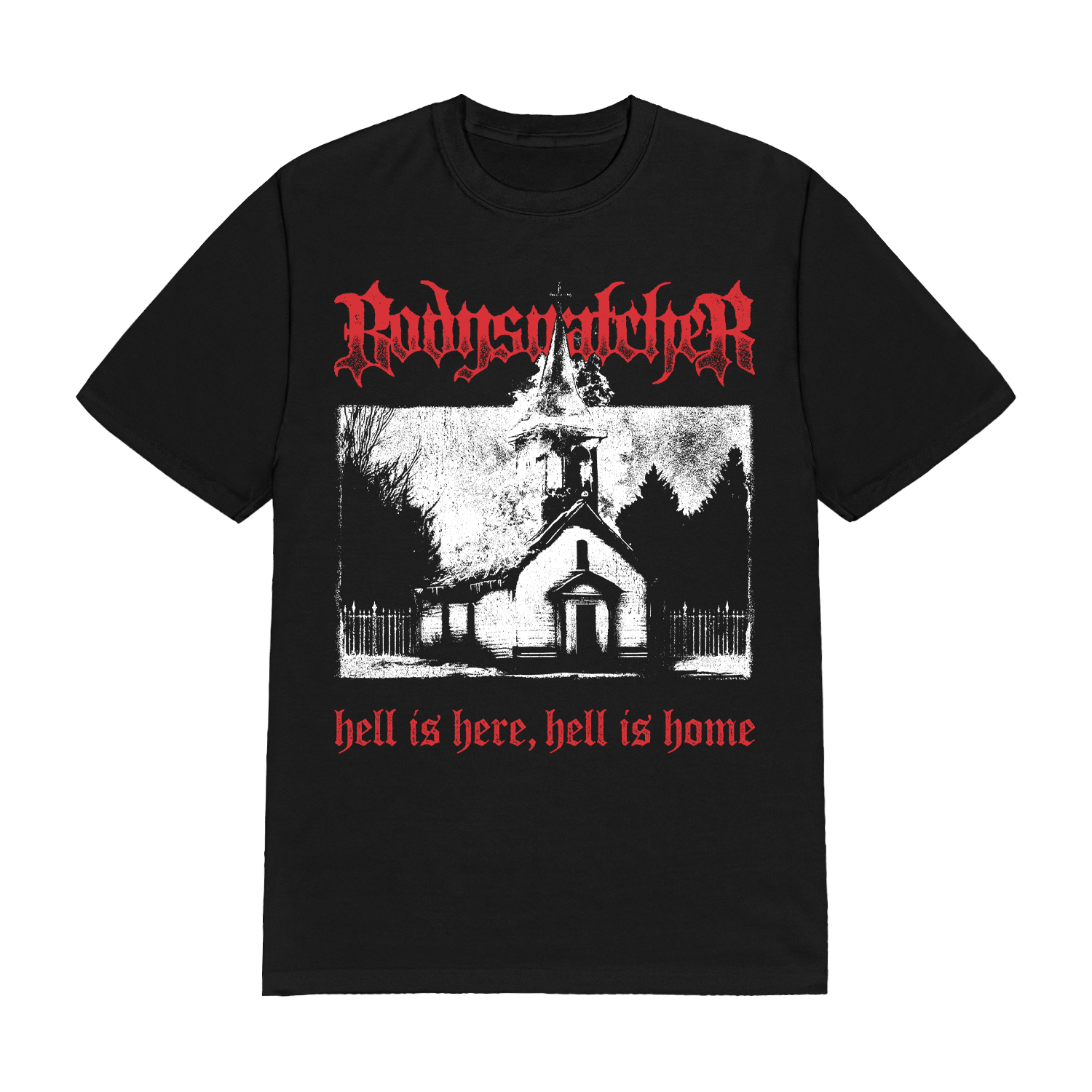 Bodysnatcher - Burning Church Tee - Golden Apple Comics