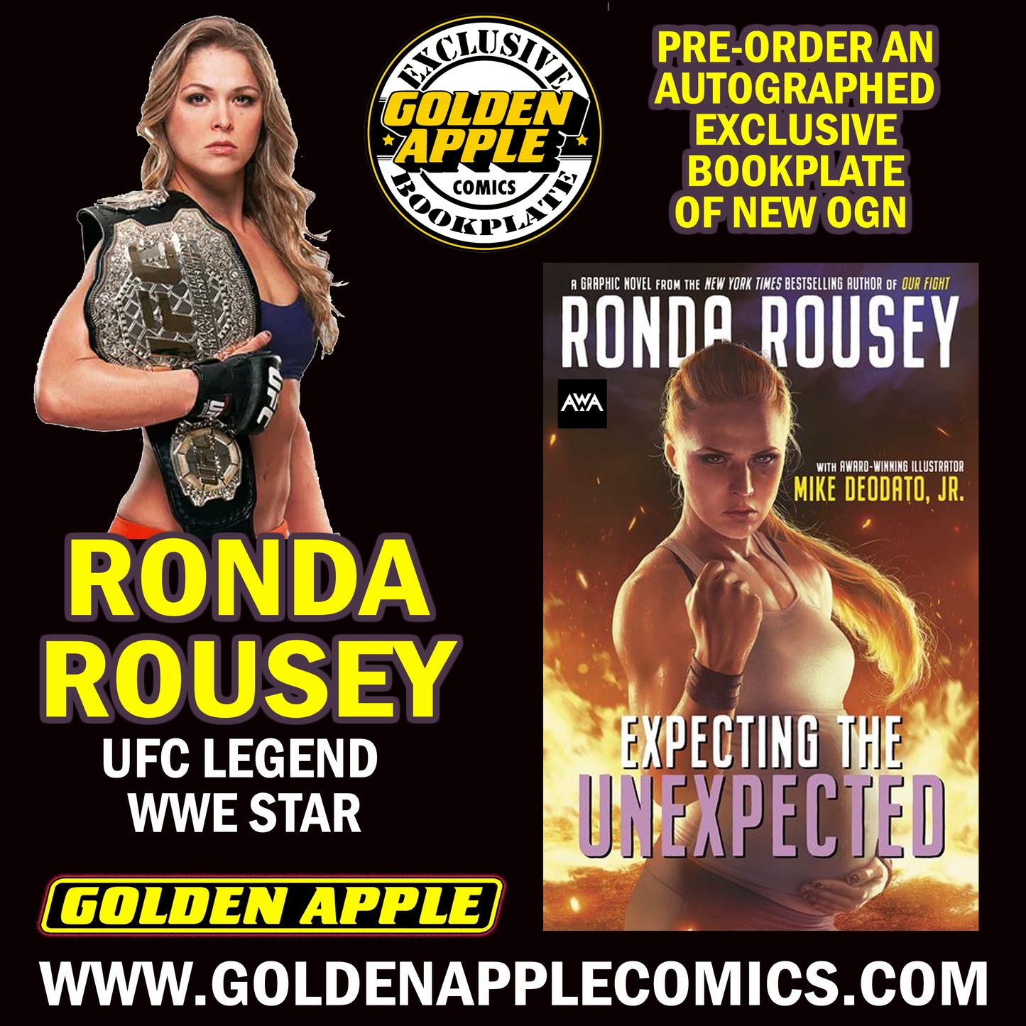 Expecting The Unexpected TP SIGNED Ronda Rousey Bookplate (10/08/2025) AWA - Golden Apple Comics