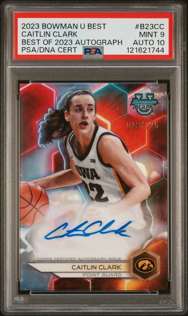Graded 2023 Bowman U Best Caitlin Clark #B23CC /125 Best of 2023 Autograph Rookie RC Basketball Card PSA 10 Auto
