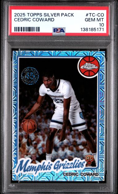 Graded 2025 Topps Silver Pack Cedric Coward #TCCO Rookie RC Basketball Card PSA 10 Gem Mint - Golden Apple Comics