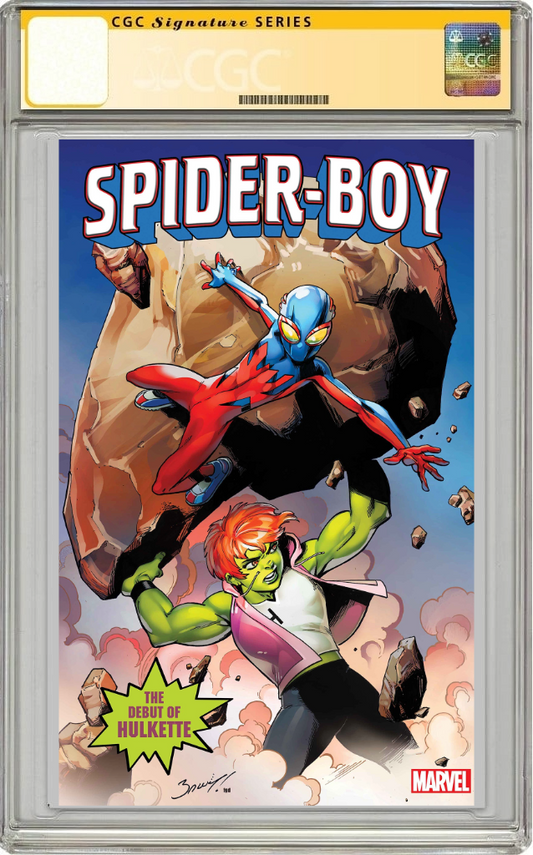 Spider-Boy #13 F Mark Bagley 1st Appearance Hulkette (11/27/2024) Marvel CGC SS SIGNED Dan Slott