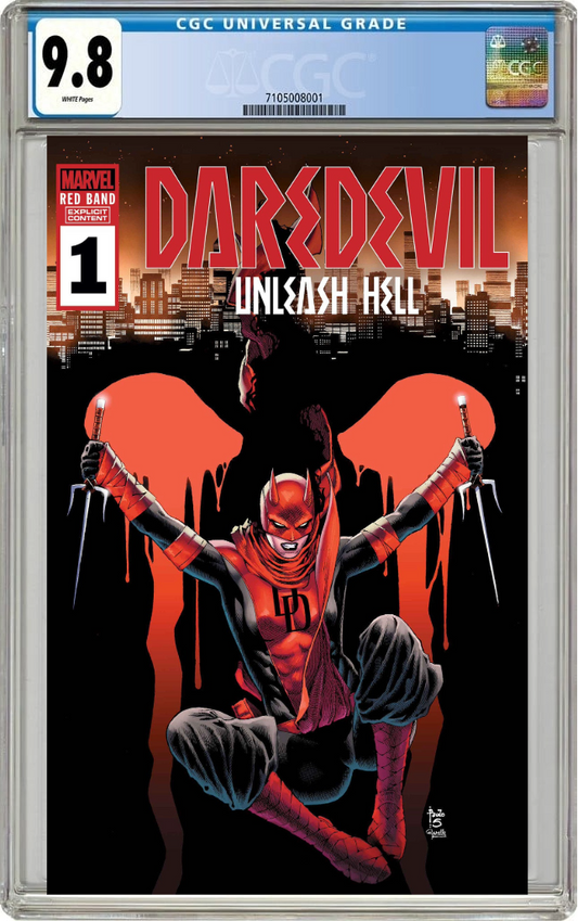 Daredevil Unleash Hell Red Band #1 A Paulo Siqueira Erica Schultz [Polybagged] (01/08/2025) Marvel CGC 9.8