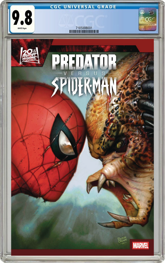 Predator Vs Spider-Man #1 D Ryan Brown Variant (04/23/2025) Marvel CGC 9.8