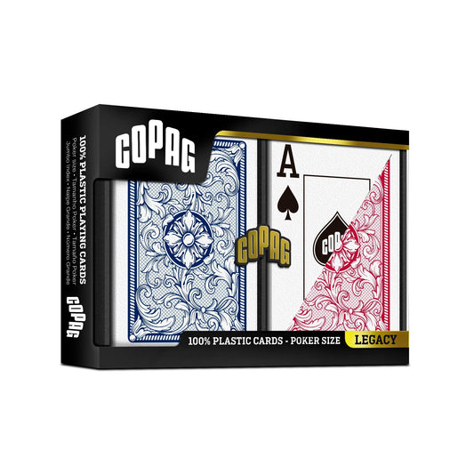 COPAG Playing Cards: Double Deck Set - Legacy - Red/Blue - Poker Size - Jumbo Index (2)