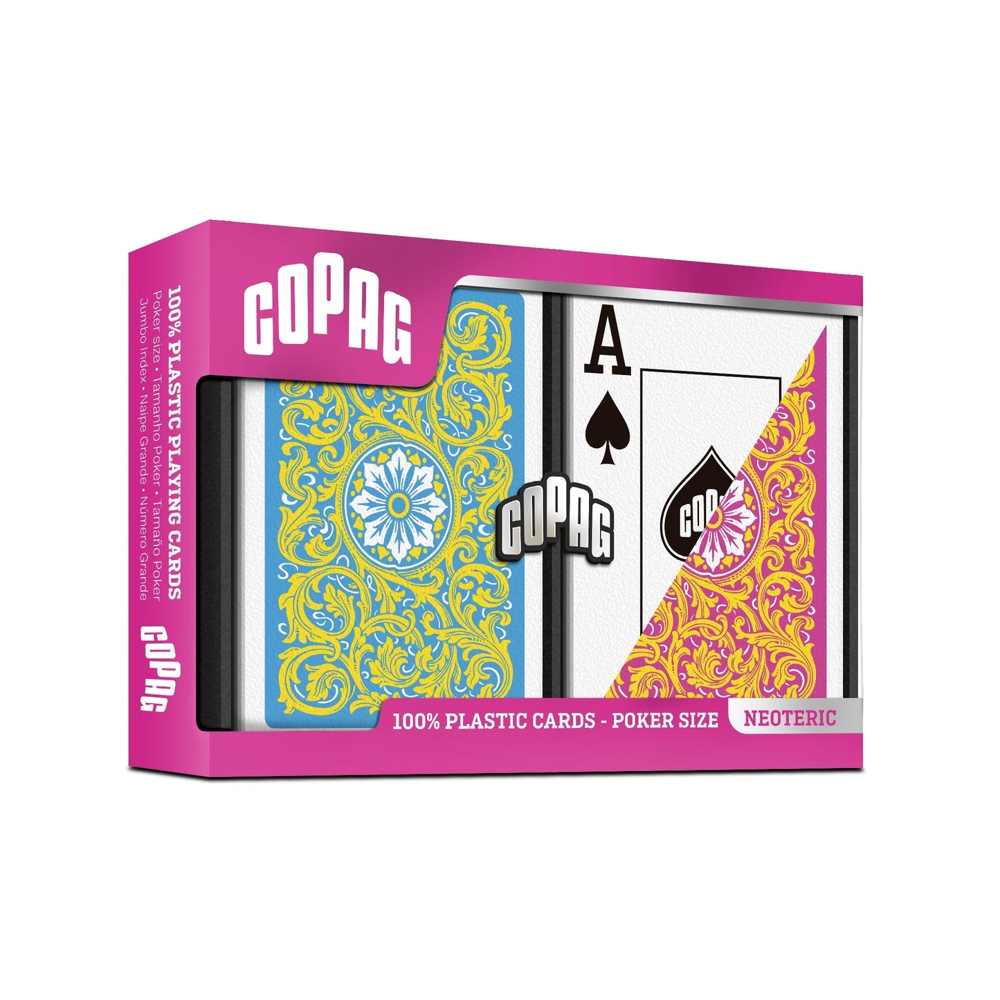 COPAG Playing Cards: Double Deck Set - Neoteric - Pink/Yellow - Poker Size - Jumbo Index (2)