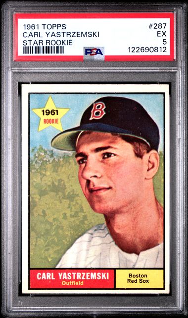 Graded 1961 Topps Carl Yastrzemski #287 Star Rookie Rookie RC Baseball Card PSA 5 Excellent - Golden Apple Comics