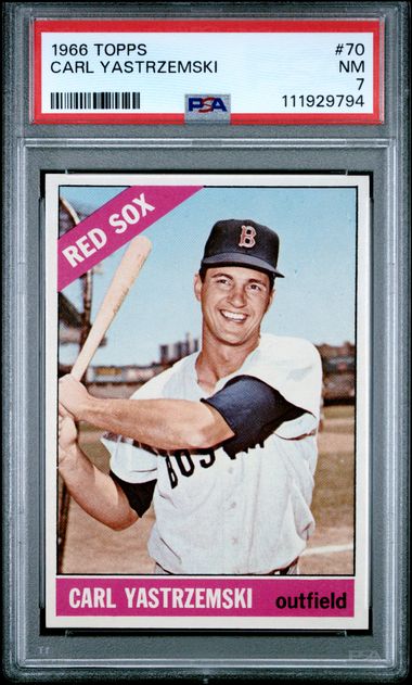 Graded 1966 Topps Carl Yastrzemski #70 Baseball Card PSA 7 Near Mint