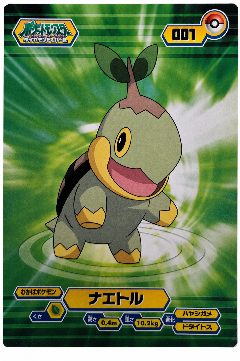 Pokemon Tournament Battle Ensky Collectible Bromide Card - Turtwig