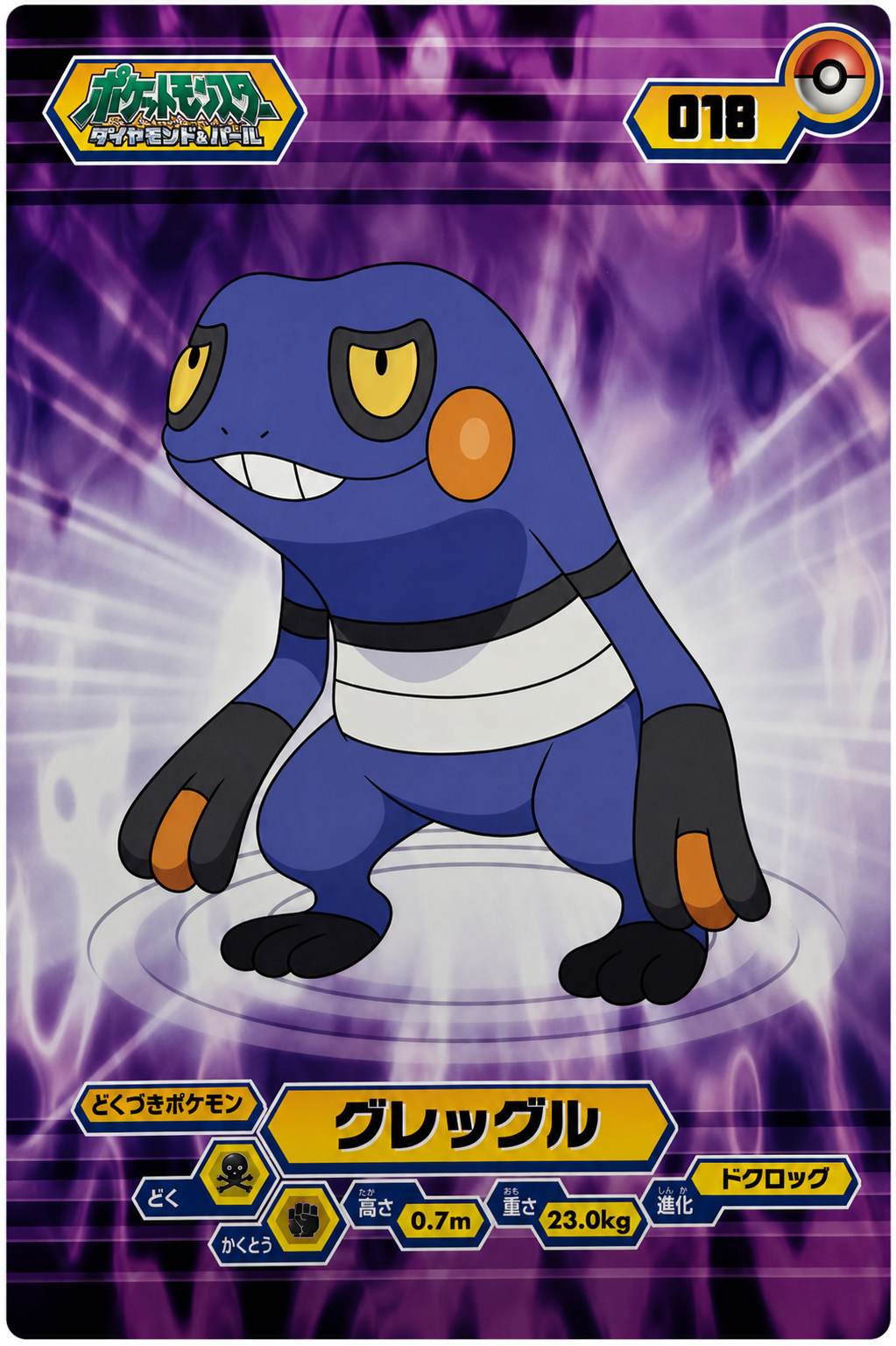 Pokemon Tournament Battle Ensky Collectible Bromide Card - Croagunk