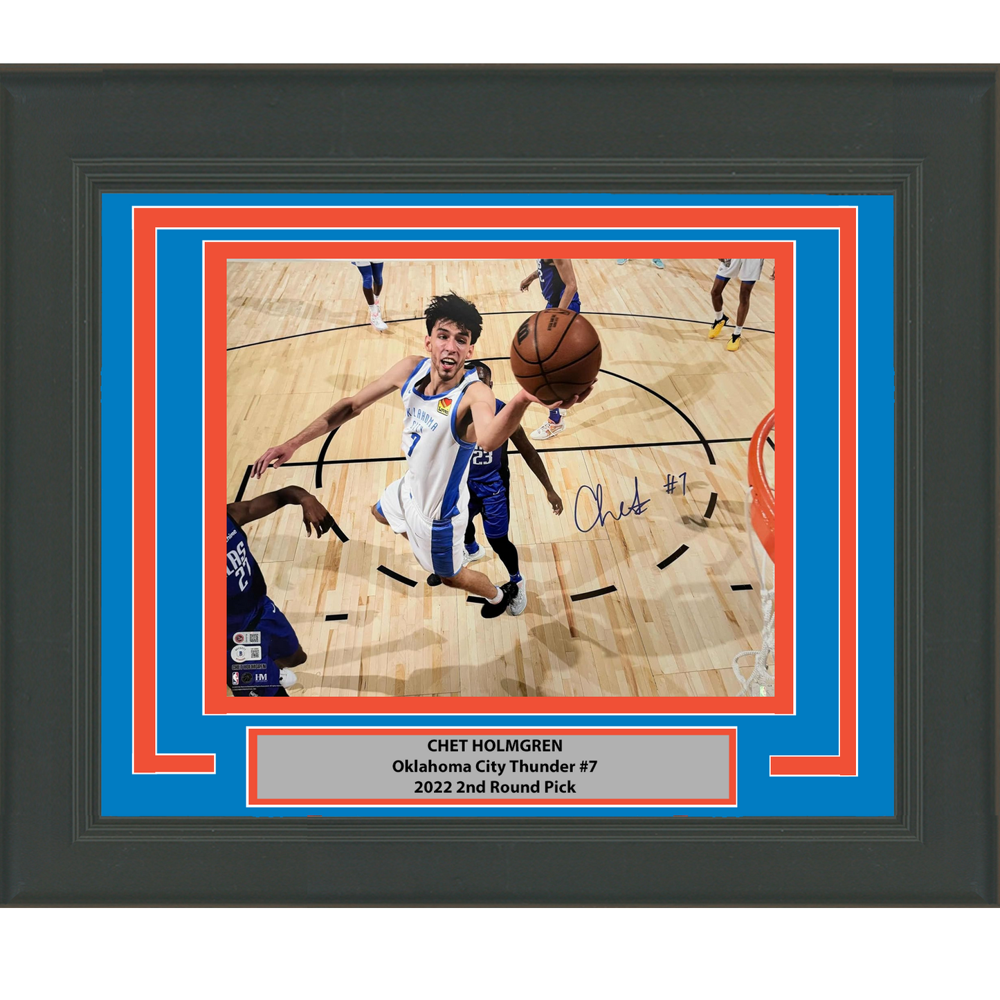Framed Autographed/Signed Chet Holmgren Oklahoma City Thunder 16x20 Basketball Photo Beckett BAS COA #2 - Golden Apple Comics