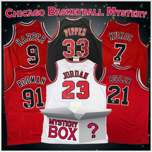 Autographed/Signed Chicago Basketball Jersey Mystery Box with PSA JSA or Beckett COA