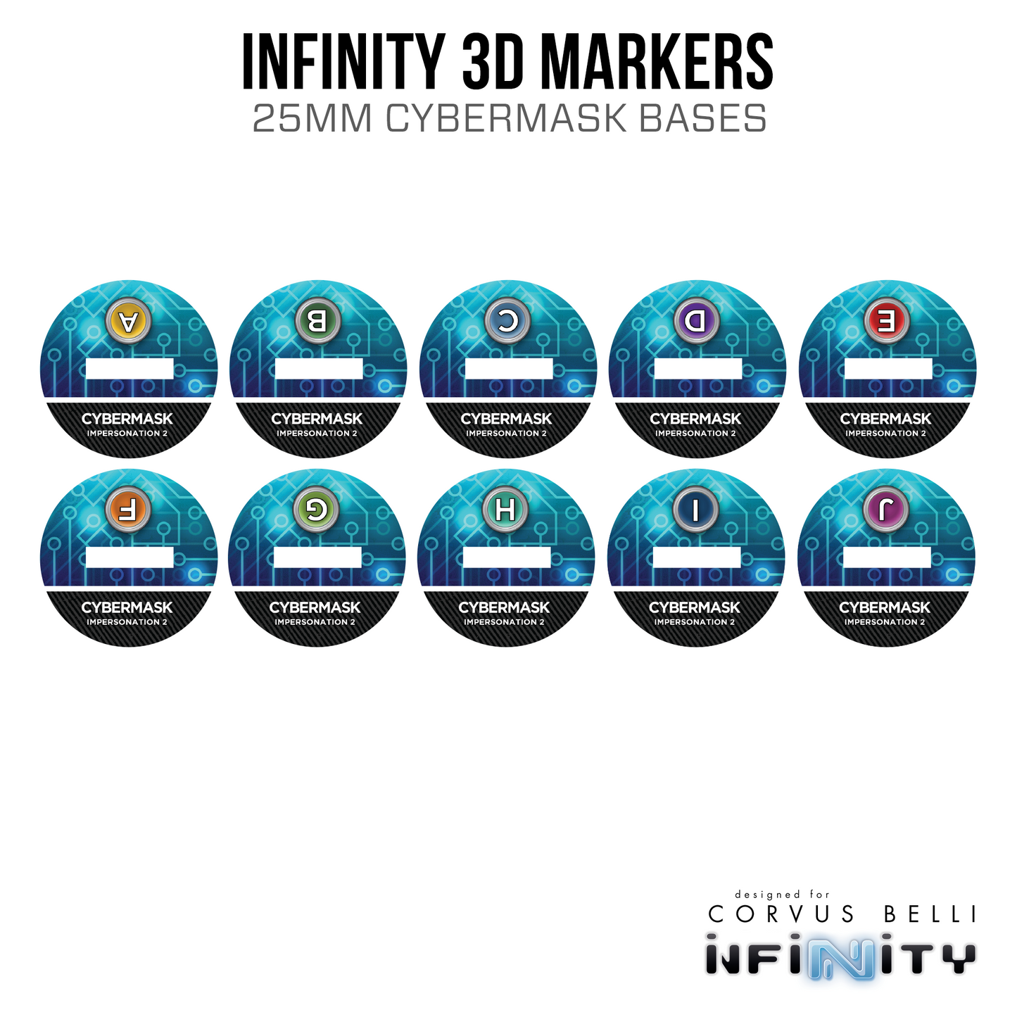 Infinity 3D Markers: Neoterra Bolts (25mm Cybermask) - Golden Apple Comics