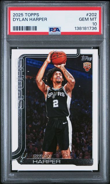 Graded 2025 Topps Dylan Harper #202 Rookie RC Basketball Card PSA 10 Gem Mint - Golden Apple Comics