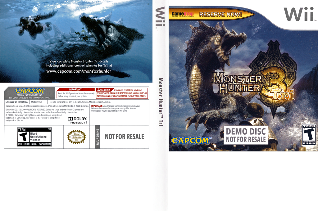 Monster Hunter Tri Demo Disc (Wii)