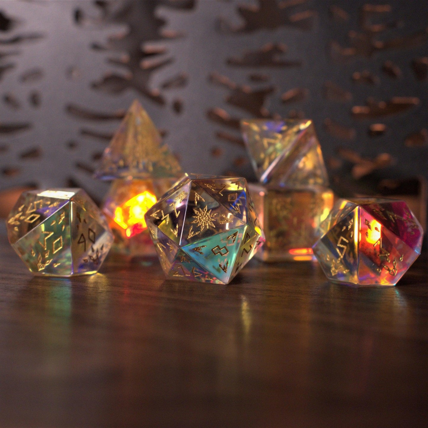 Frostbite Prism Glass Dice Set