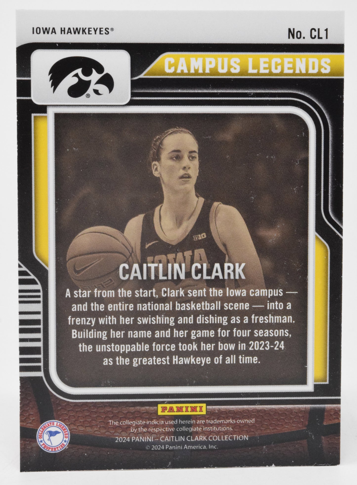 Caitlin Clark Contenders Legends WNBA Basketball Card Panini Donruss 2024 CL1