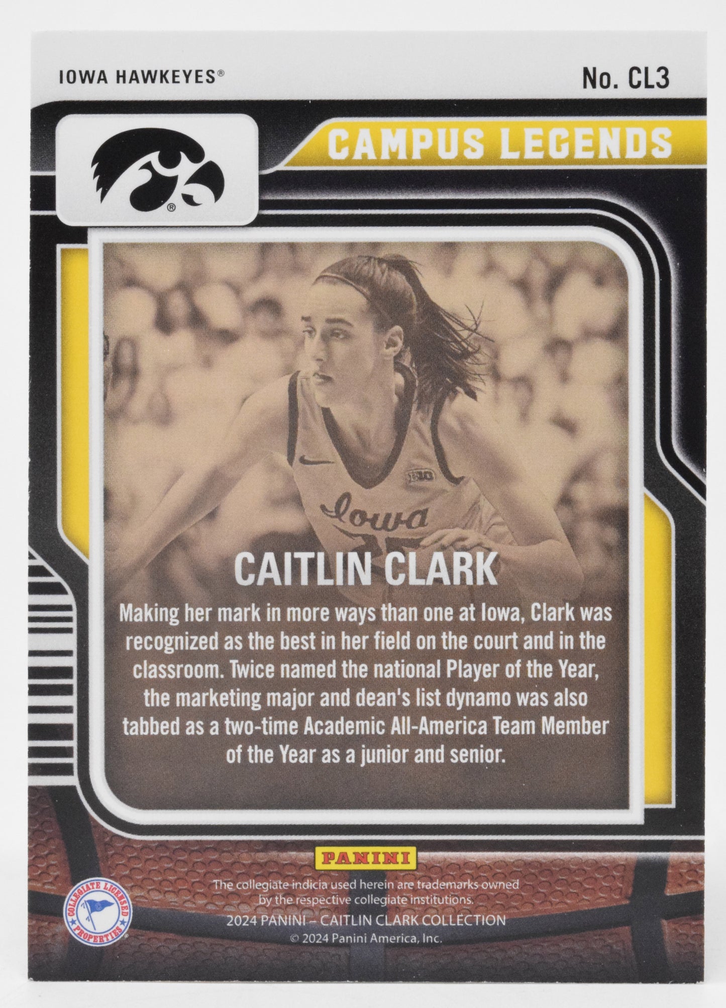 Caitlin Clark Contenders Legends WNBA Basketball Card Panini Donruss 2024 CL3