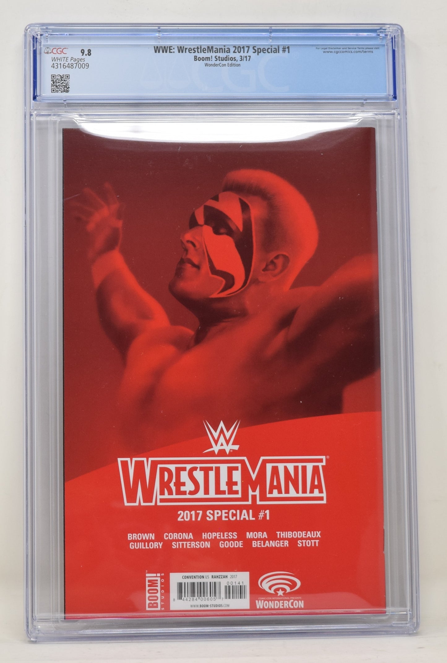 WWE Wrestlemania Special 1 Boom 2017 CGC 9.8 Wondercon Sting Variant