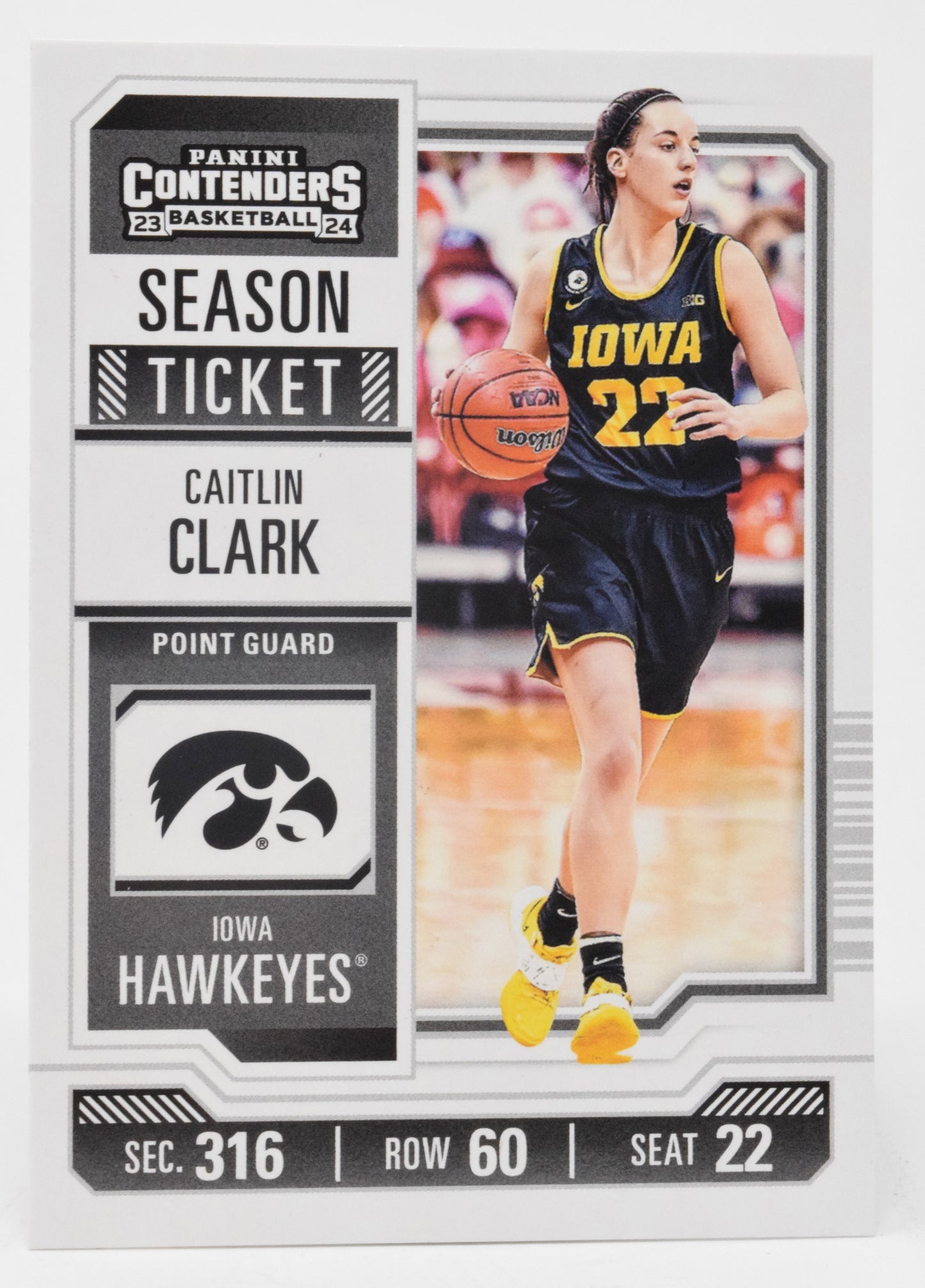 Caitlin Clark Season Ticket WNBA Basketball Card Panini Donruss 2024 CC1