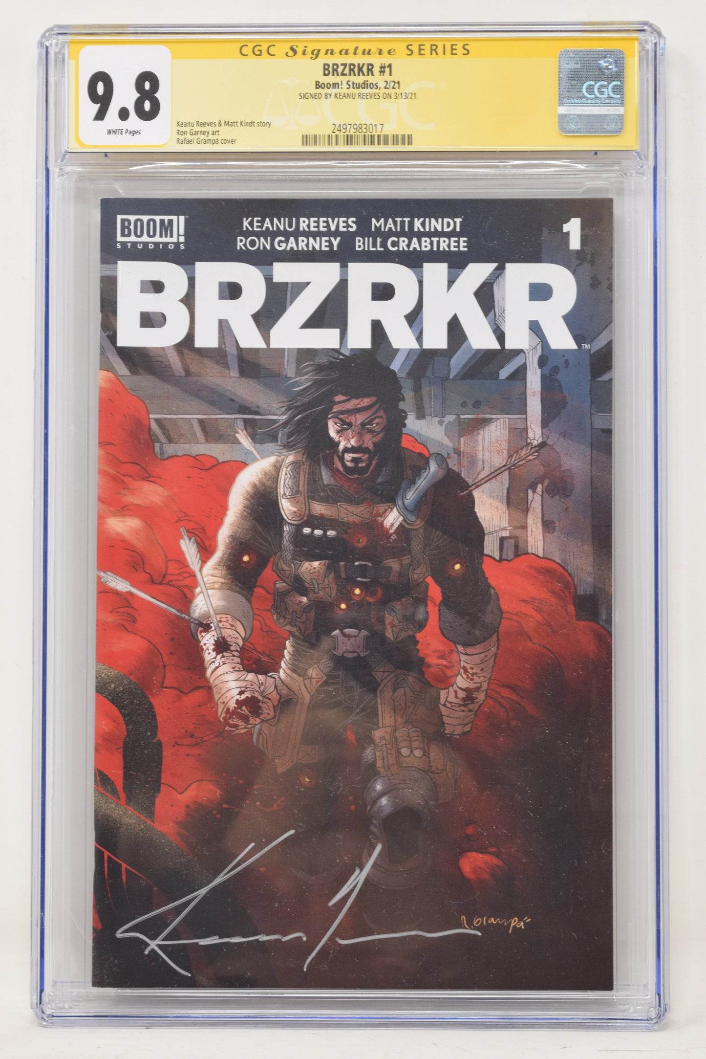 BRZRKR 1 A Rafael Grampa Matt Kindt 2021 CGC SS 9.8 Signed Keanu Reeves