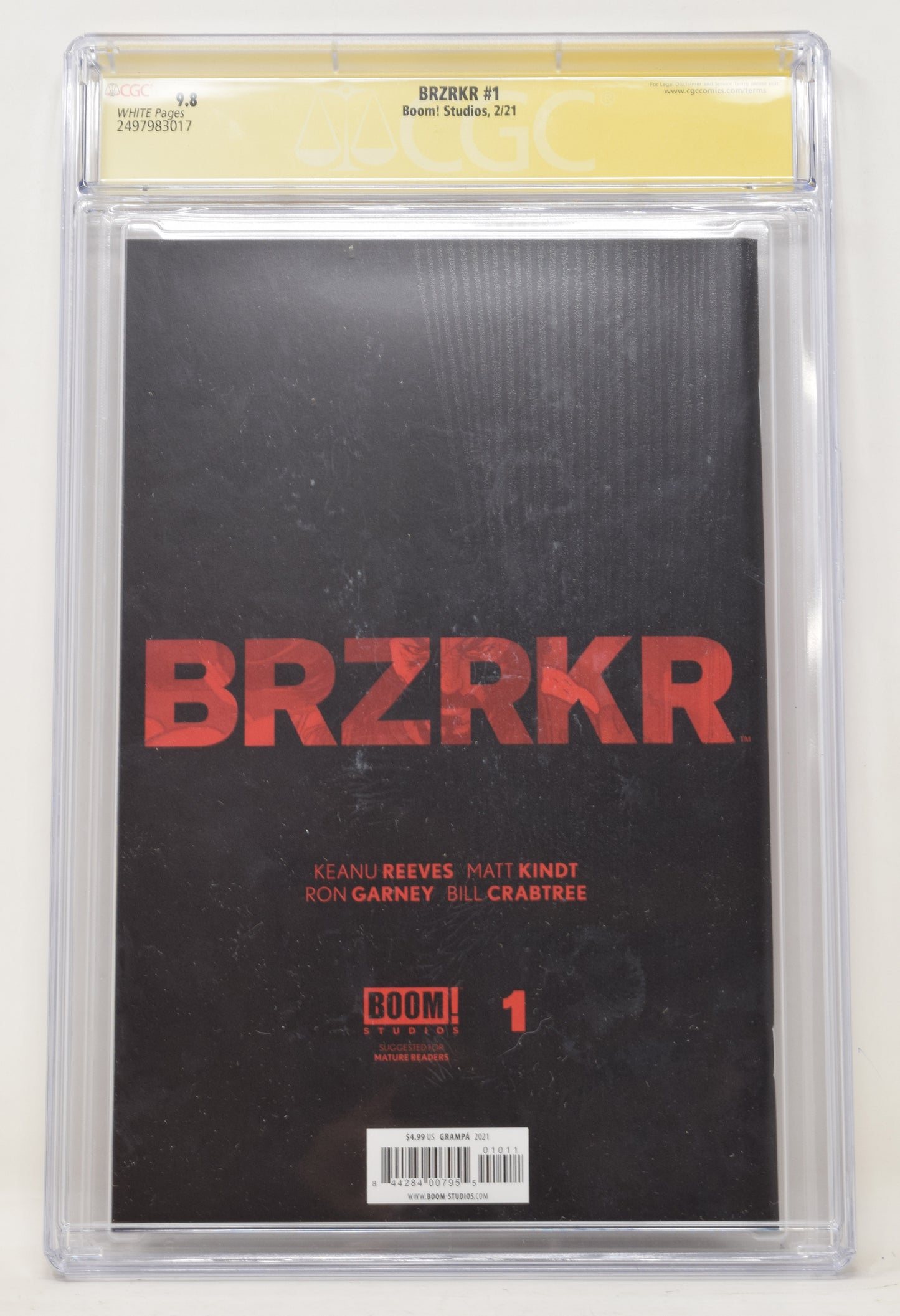 BRZRKR 1 A Rafael Grampa Matt Kindt 2021 CGC SS 9.8 Signed Keanu Reeves