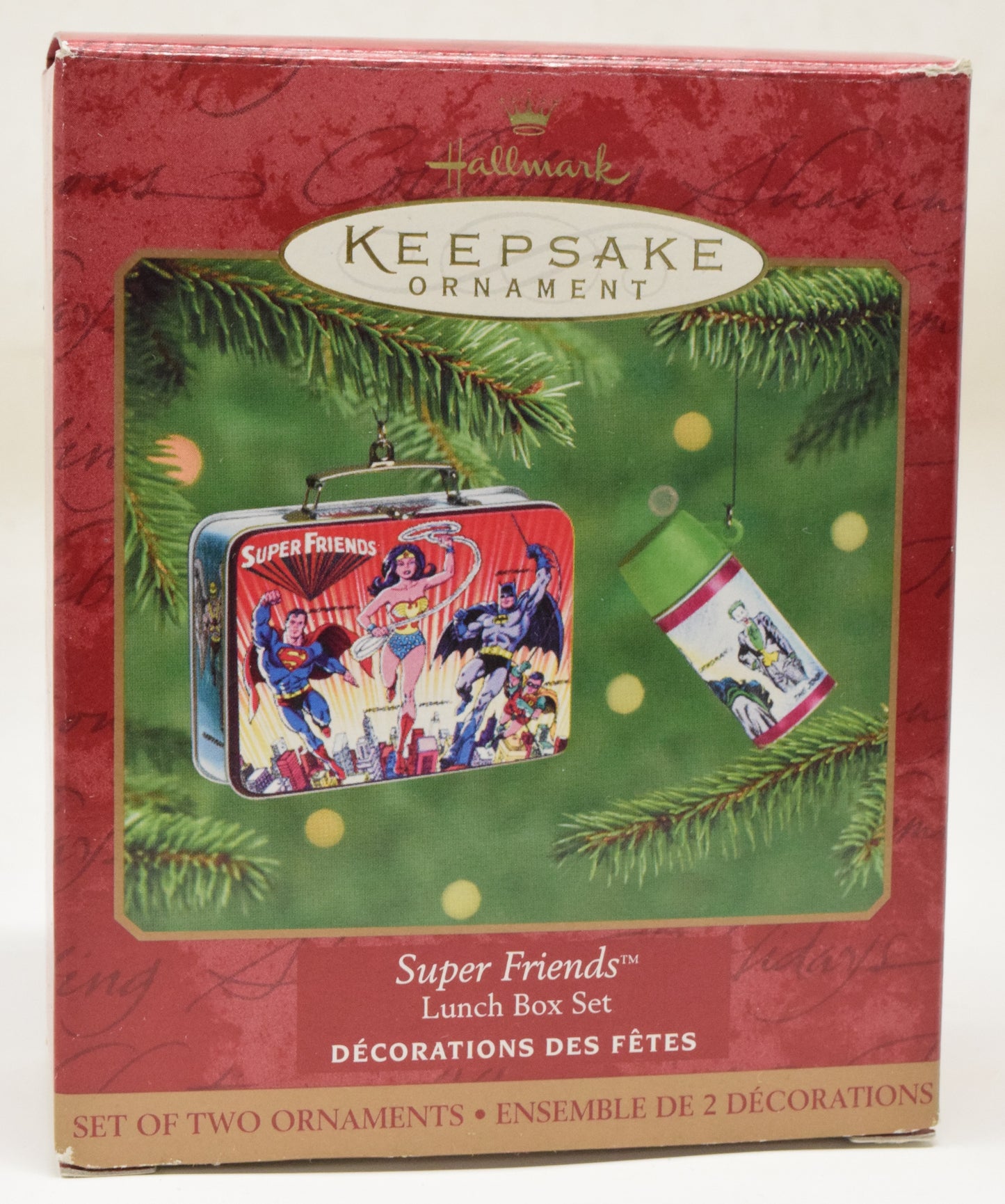 Hallmark Keepsake Super Friends Lunch Box Set Christmas Ornament 2000
