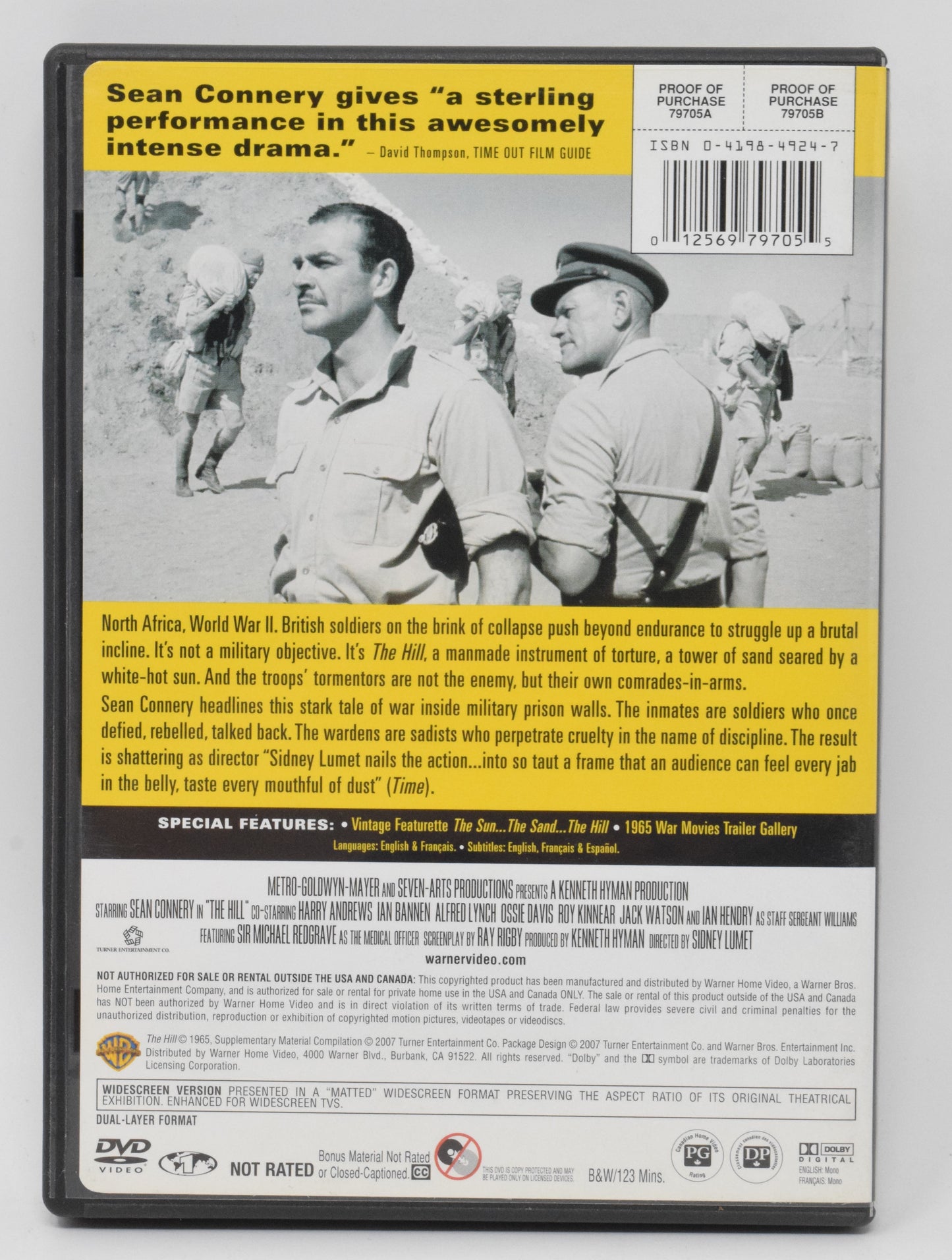 Sean Connery The Hill DVD