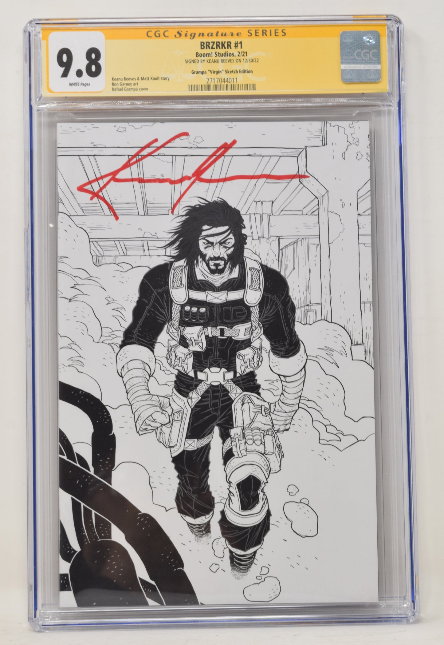 BRZRKR 1 Rafael Grampa Variant 2021 CGC SS 9.8 1:100 Signed Keanu Reeves