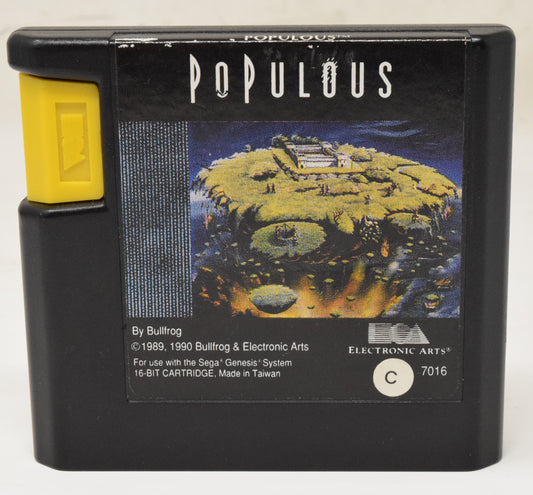 Sega Genesis Populous EA Video Game Cartridge