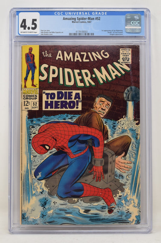 Amazing Spider-Man 52 Marvel 1967 CGC 4.5 1st Joe Robertson Kingpin