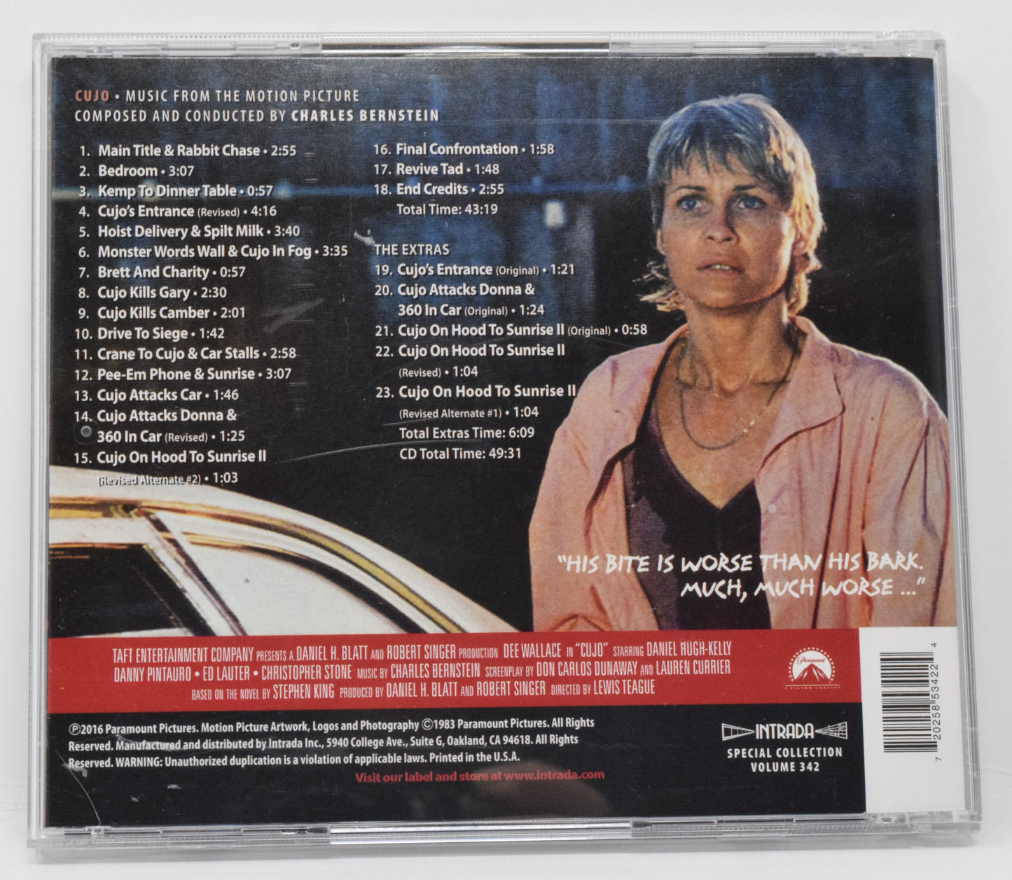 Cujo Soundtrack CD Charles Bernstein Intrada Stephen King