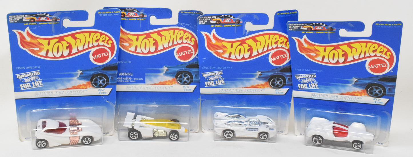 Hot Wheels White Ice Set 1 2 3 4 Die Cast Cars Mattel 1996 MOC New