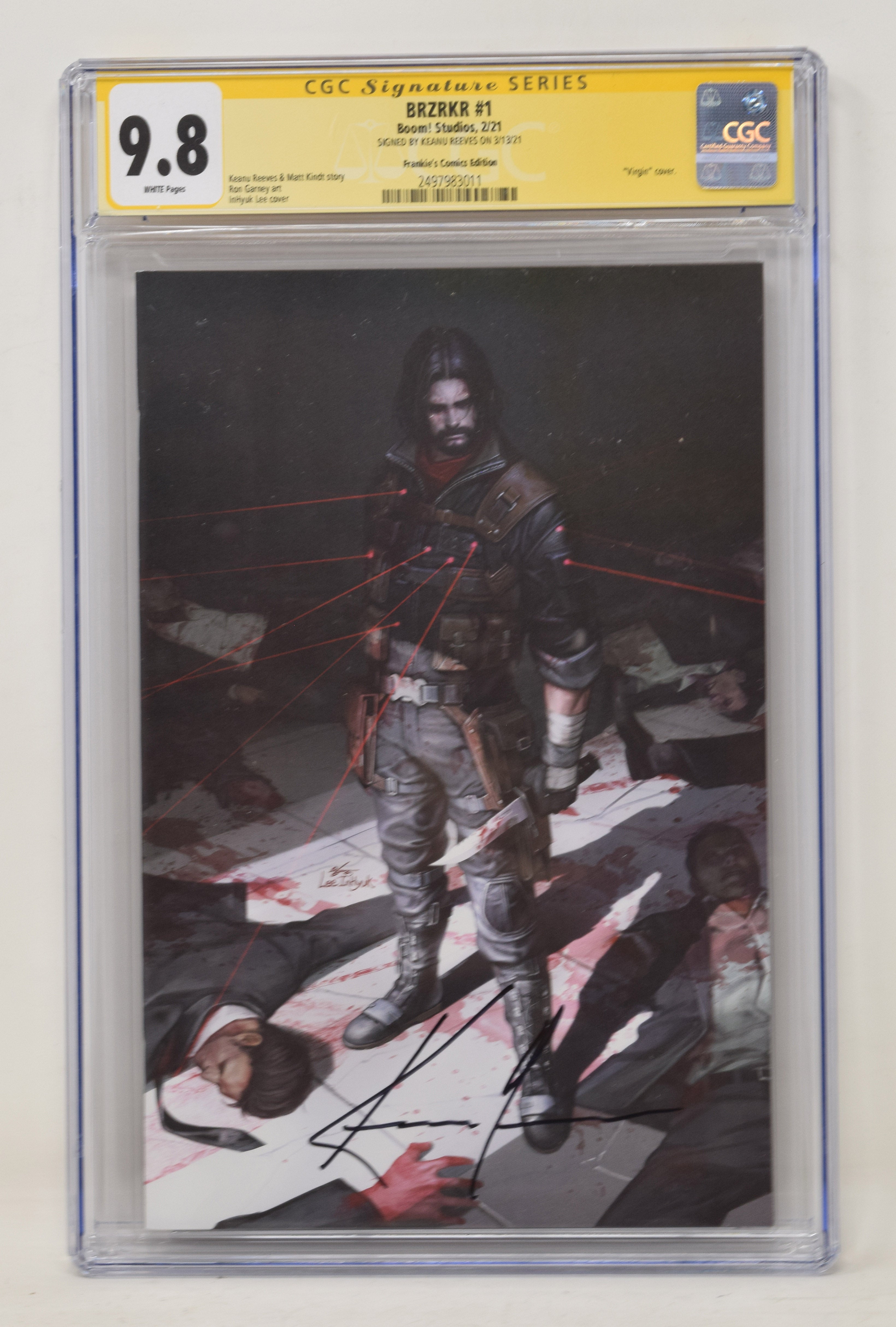 アメコミリーフ BRZRKR #1 CGC 9.8 BRZRKR 1 In-Hyuk Lee Virgin Variant 2021 CGC SS 9.8 Signed Keanu Reeve