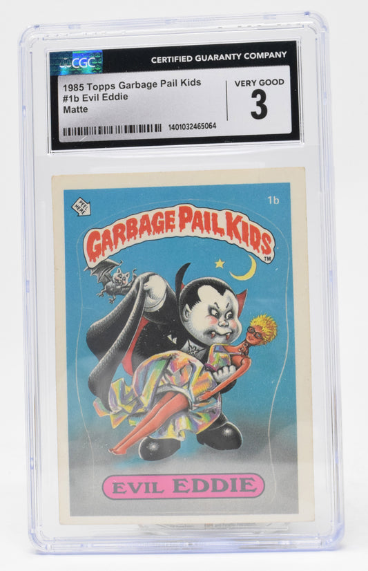 Garbage Pail Kids Evil Eddie Sticker Card Topps 1985 1 B Matte CGC 3