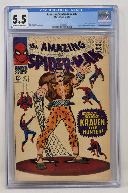 Amazing Spider-Man 47 Marvel 1967 CGC 5.5 Kraven The Hunter John Romita