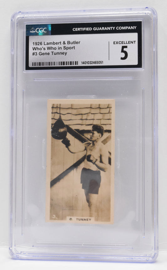 Gene Tunney Boxing Card Lambert Butler Whos Who In Sport 3 CGC 5