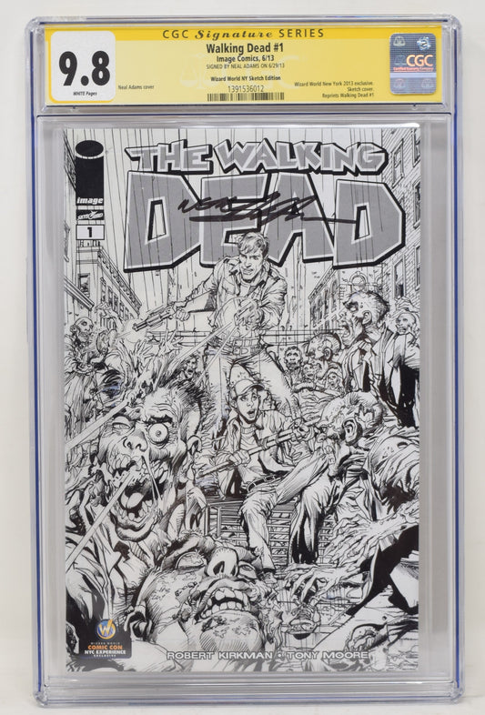 Walking Dead 1 CGC SS 9.8 Neal Adams Signed Wizard World NY Sketch Variant