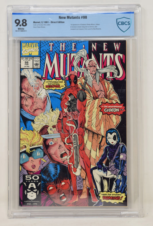 New Mutants 98 Marvel 1991 CBCS 9.8 1st Deadpool Domino Rob Liefeld